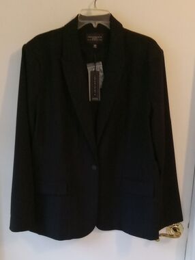 Women's Single-Button Blazer - Black Size 18W